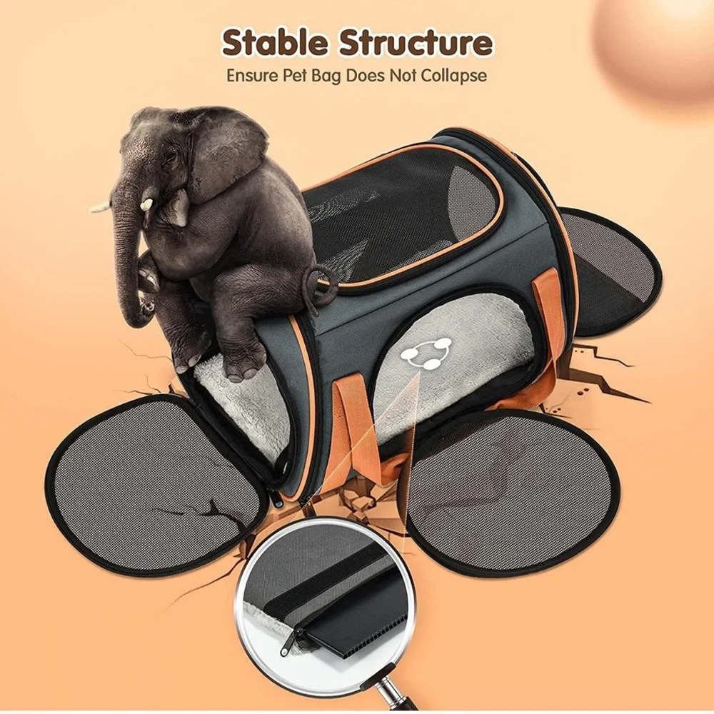 😻OKMEE Cat Carrier TSA Airline Approved with Ventilation